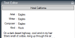 Text editor and song info