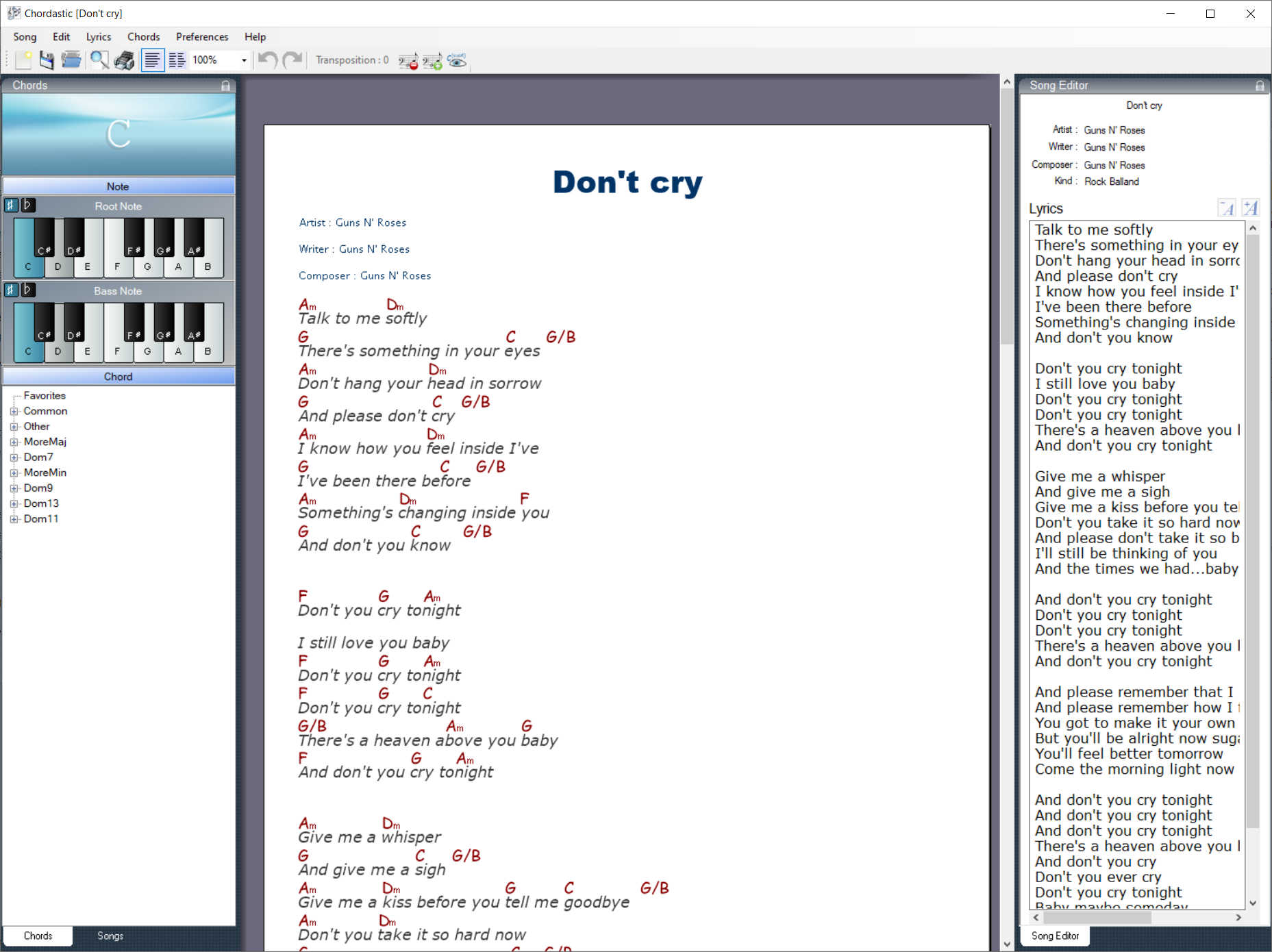 Main editor layout